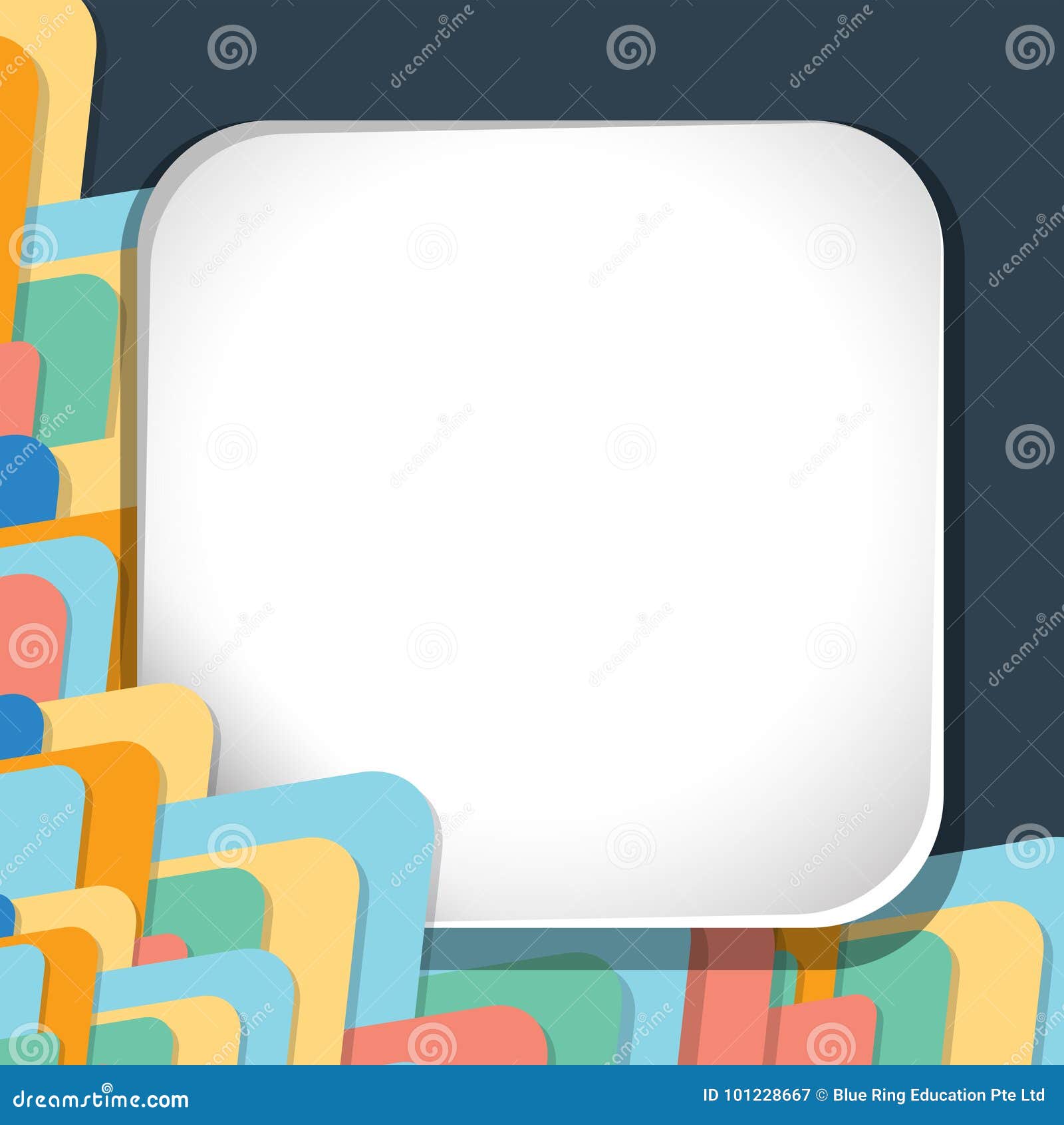 Border Template with Colorful Shapes in Background Stock Illustration ...