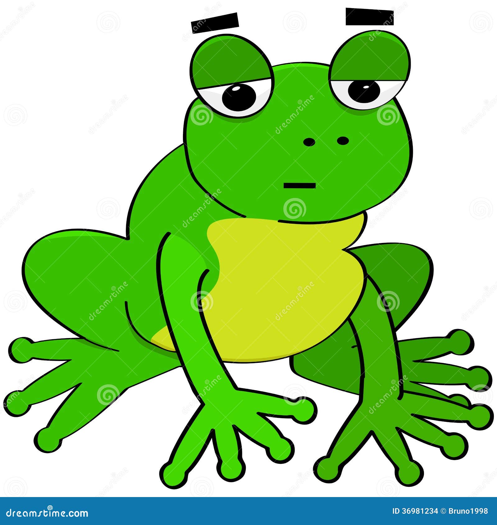 Bored frog stock vector. Illustration of cartoon, face - 36981234