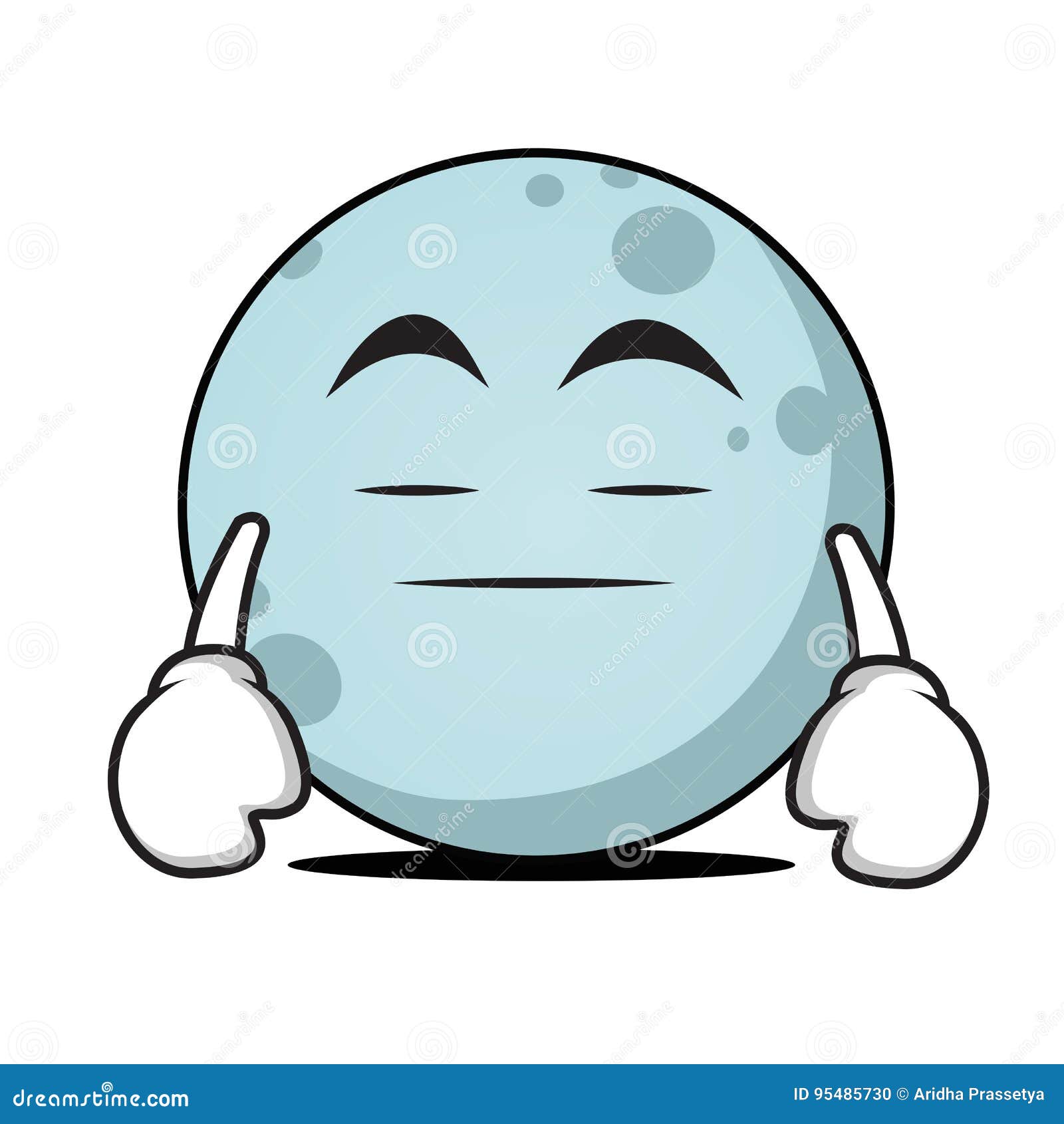 Boring Face Moon Cartoon Character Stock Vector - Illustration of