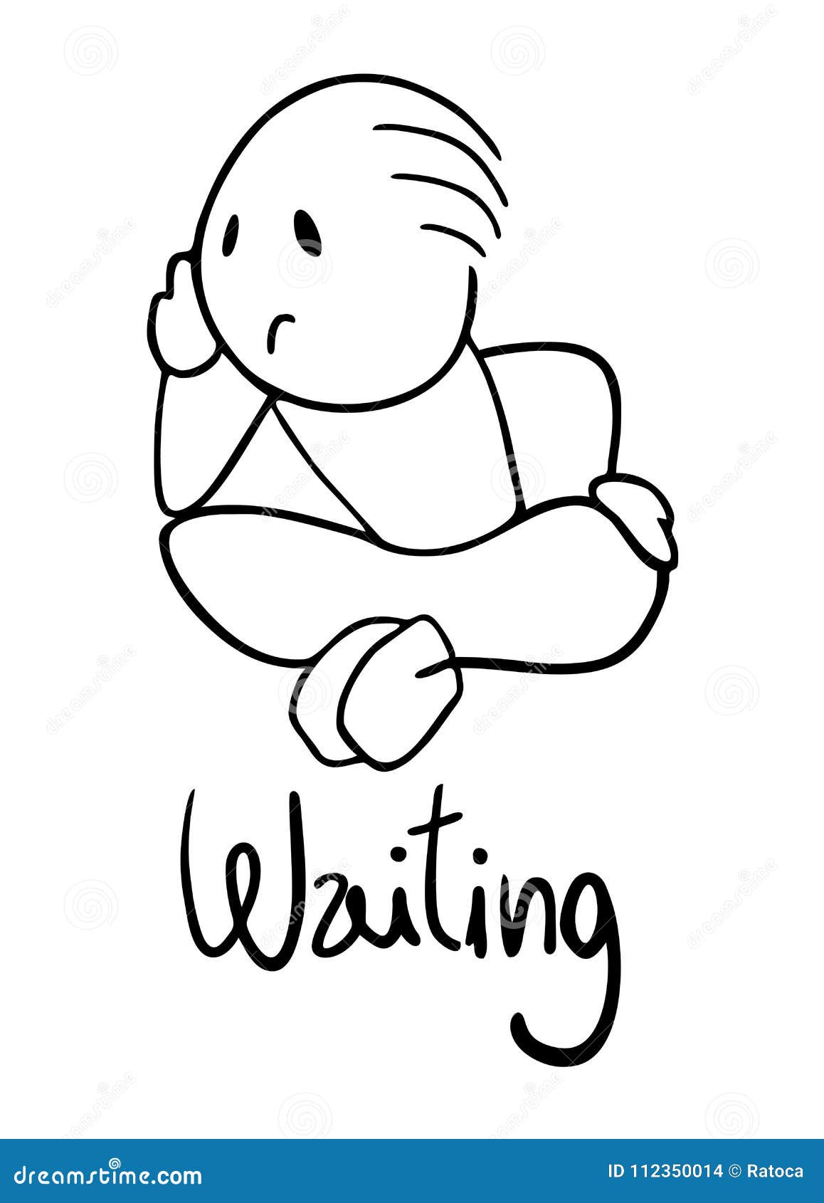 Boring man draw stock vector. Illustration of sitting 112350014