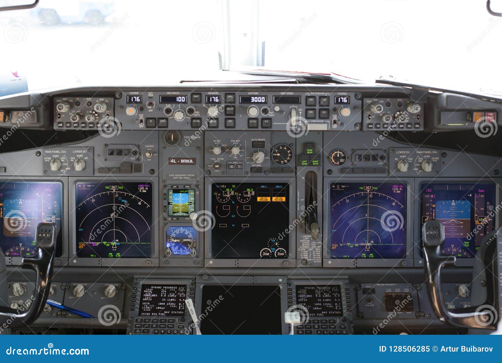 Inside View Of A Boeing 737 800 Aircraft Cockpit Editorial