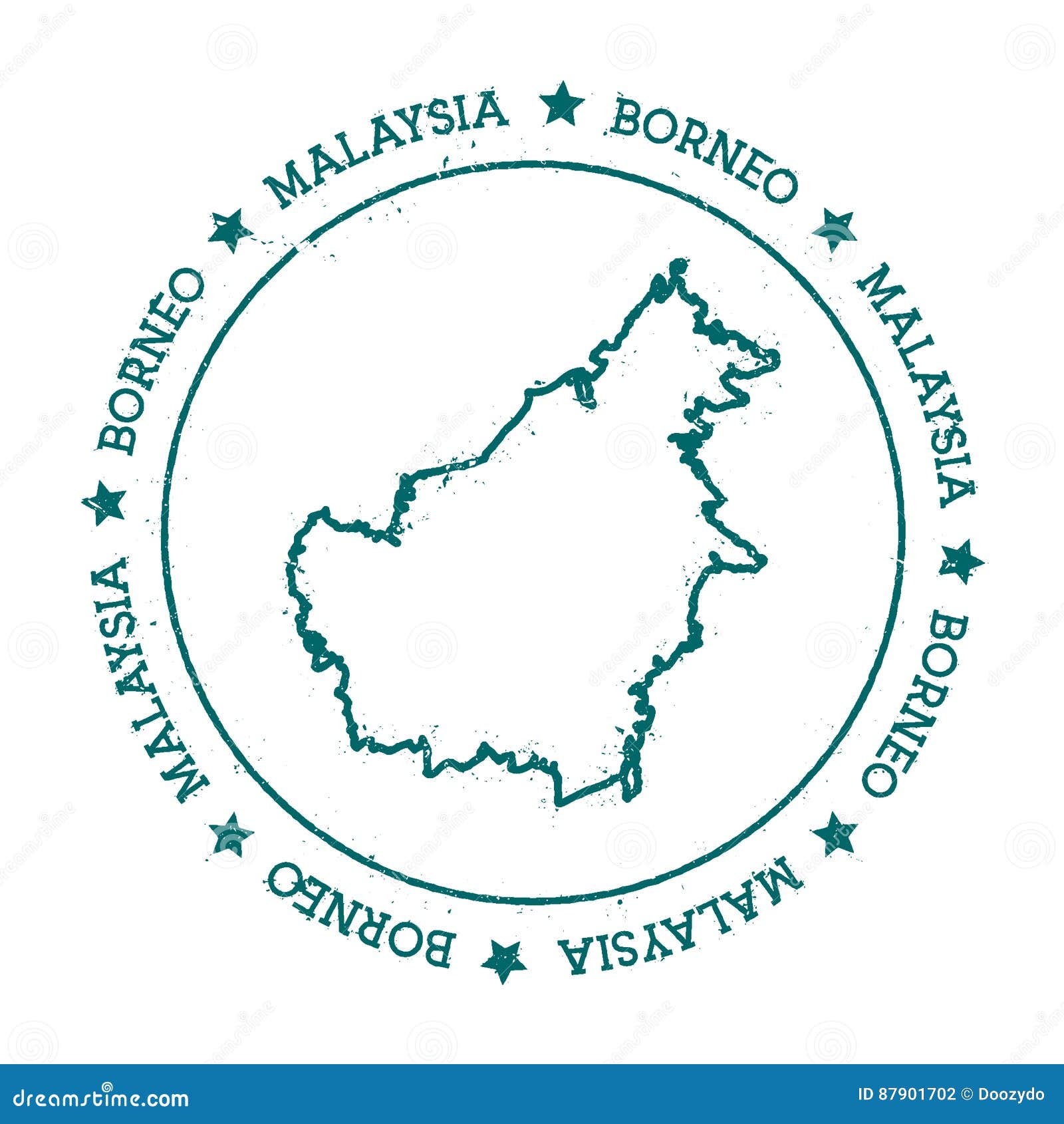  Borneo vector  map stock vector  Illustration of postmark 