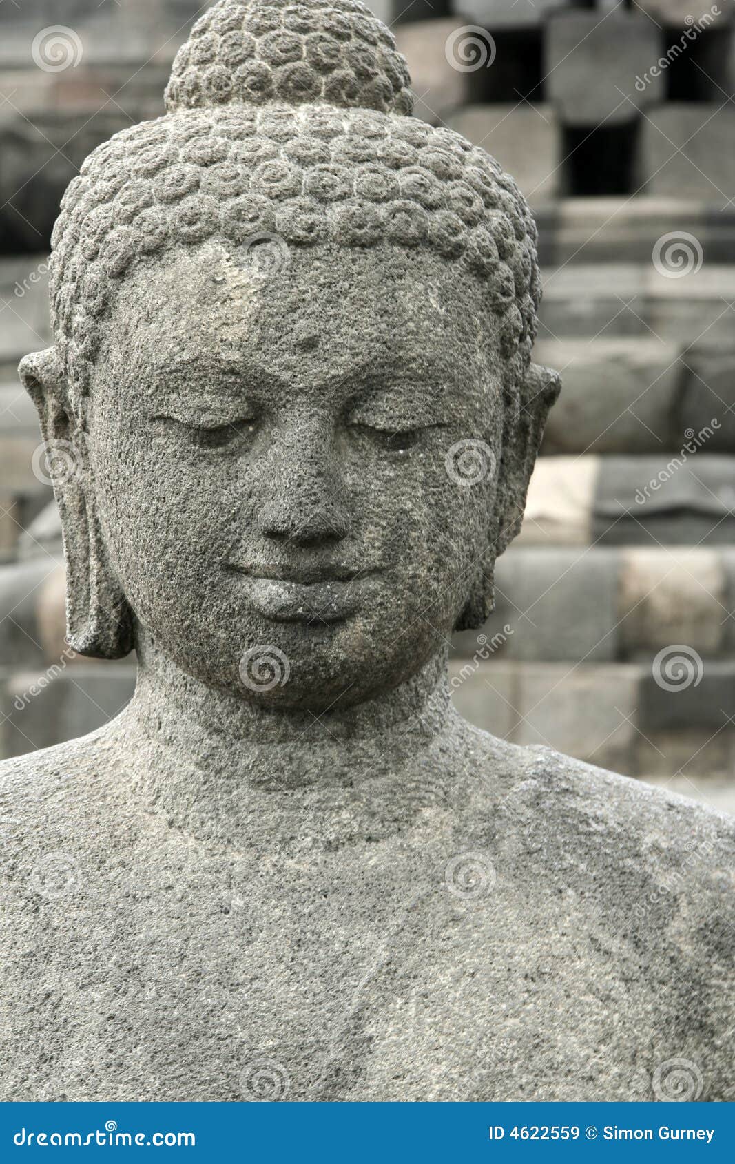Borobudur Old Stone Buddha Statue Indonesia Stock Image Image of