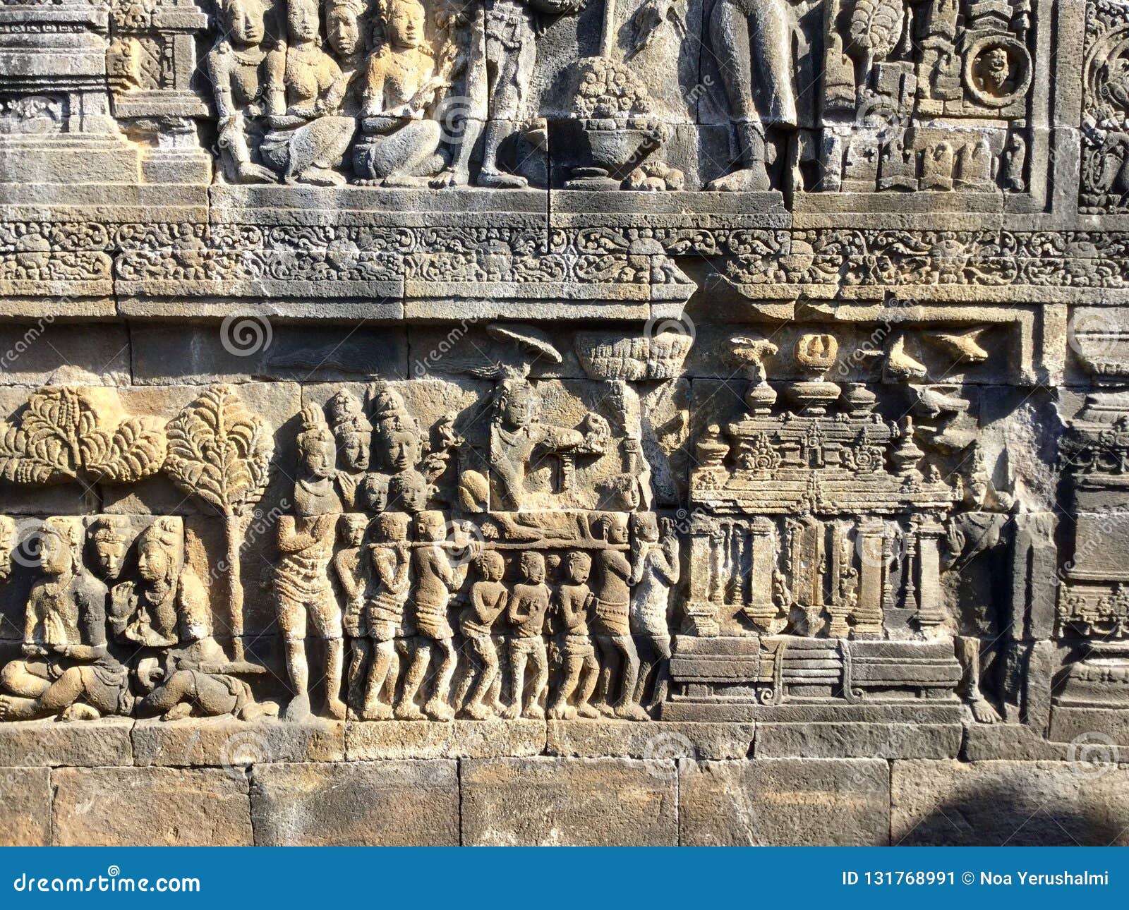 borobudur buddhist temple. bas reliefs .arc. .indonesia