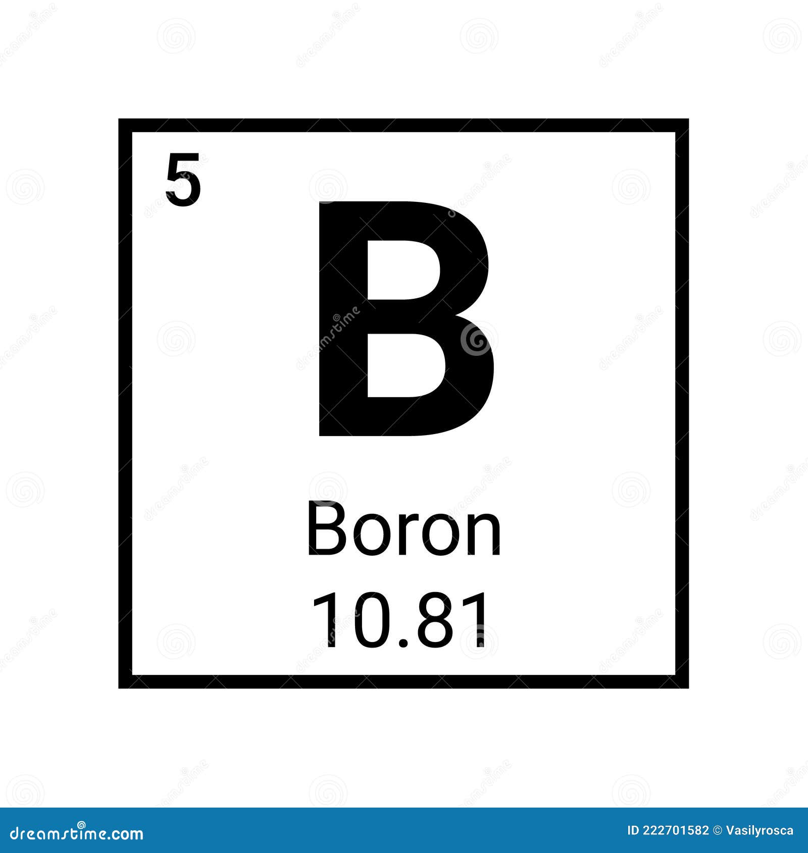 Boron Periodic Element Icon. Chemical Boron Oxide Chemical Element