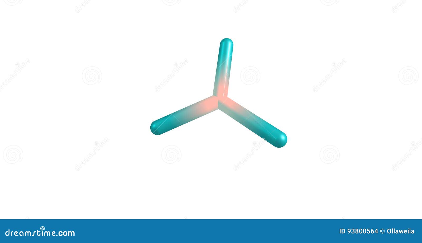 boron trichloride molecular structure  on white