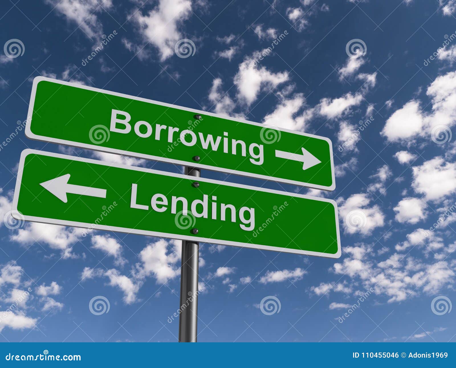 borrowing and lending signs
