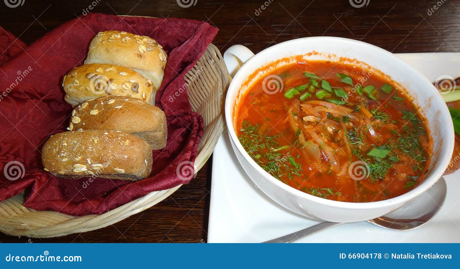 Borsch with donuts. stock photo. Image of cabbage, borshch - 66904178