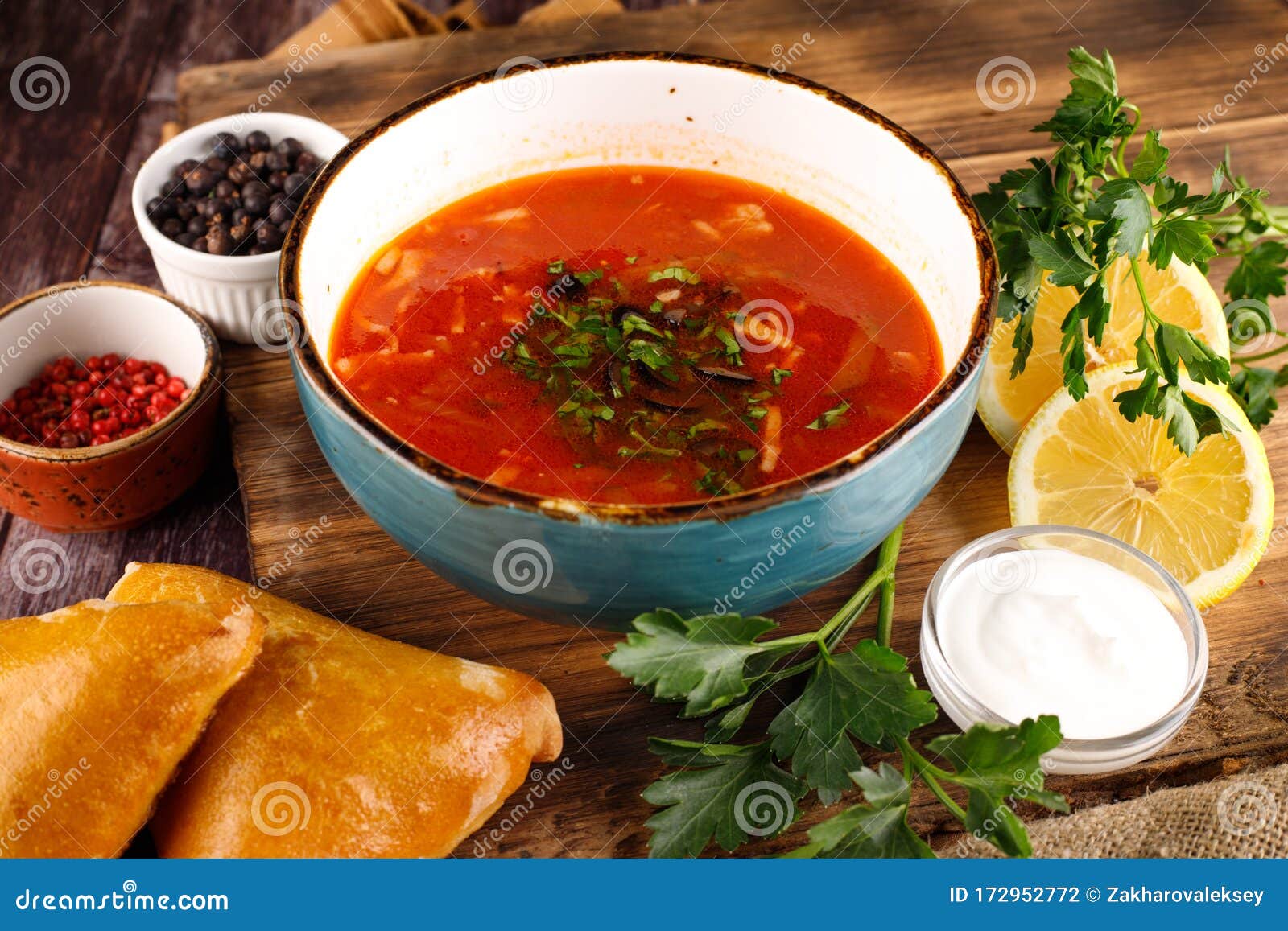 Borsch-traditional Ukrainian Cuisine Red Soup with Beets, Potatoes ...