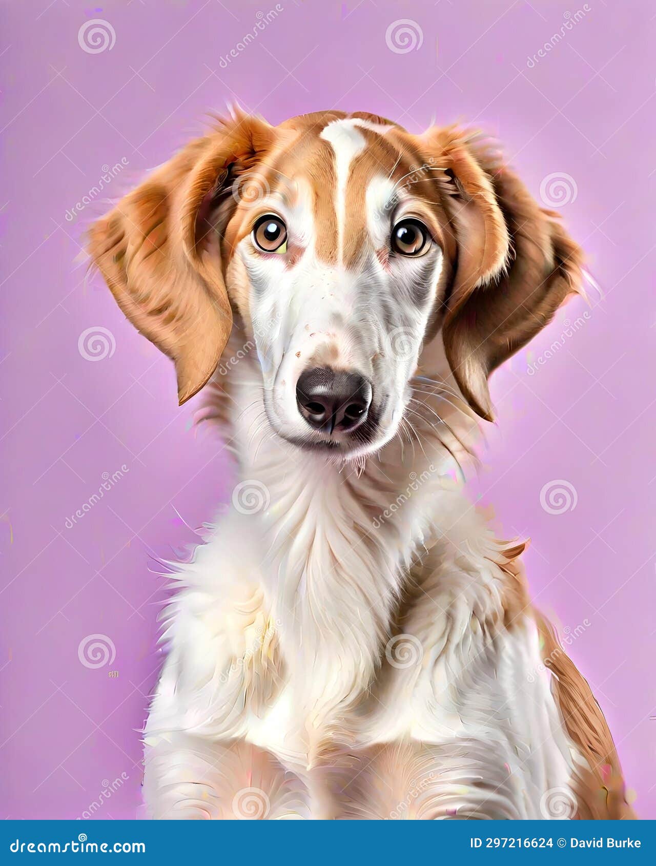 borzoi puppy dog portrait affectionate pet