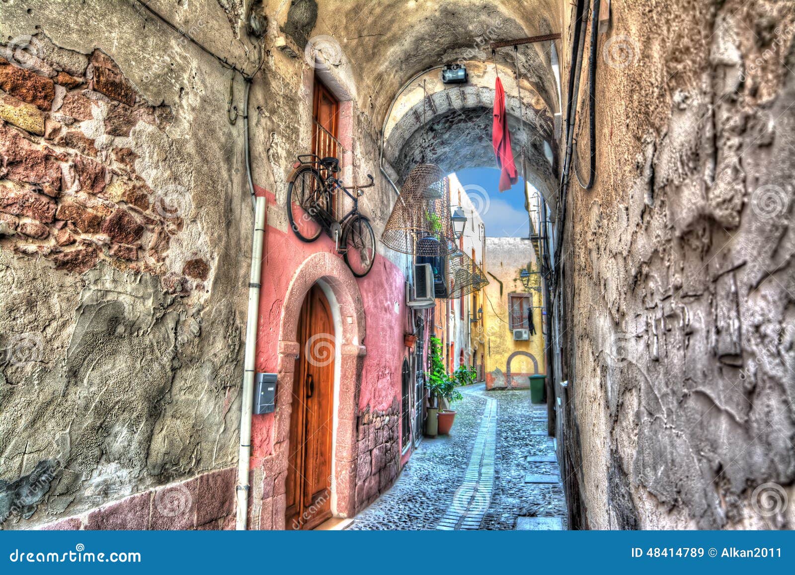 Bosa Backstreet In Hdr Tone Mapping  Stock Image Image of 