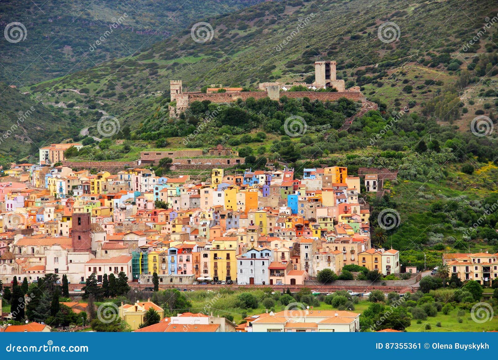 Bosa Sardinien Italien Stockbild Bild Von Sardinien
