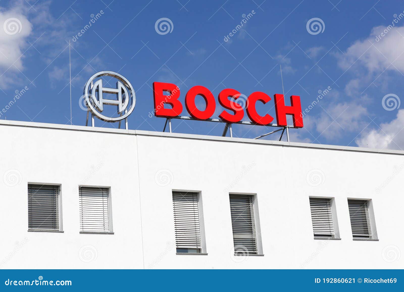 Bosch logo on a building editorial photo. Image of power 192860621