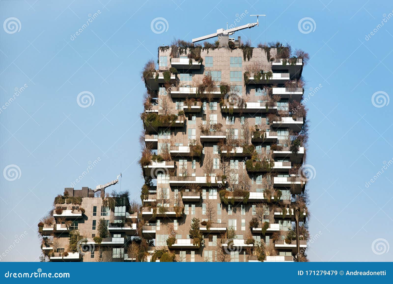 the bosco verticale towers in winter