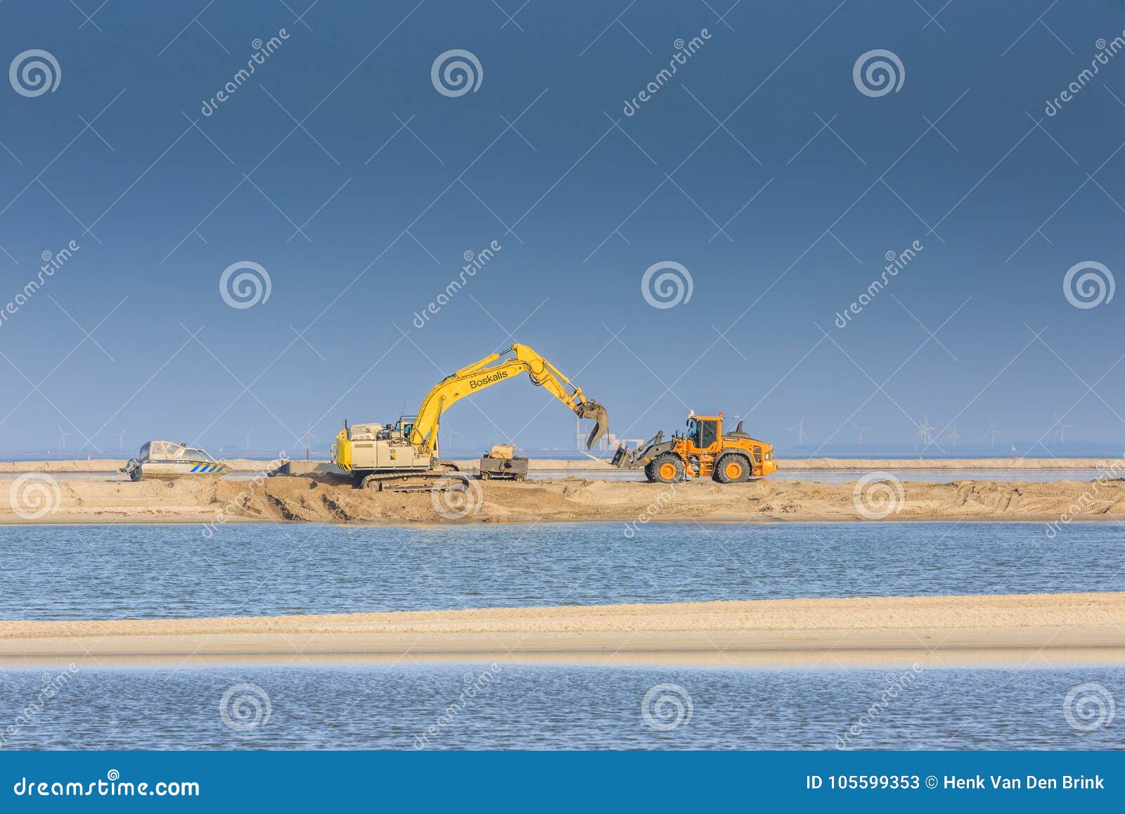 Heavy Machinery For Construction Of Marker Wadden Islands Editorial Stock Photo Image Of Shovel Reclamation 105599353