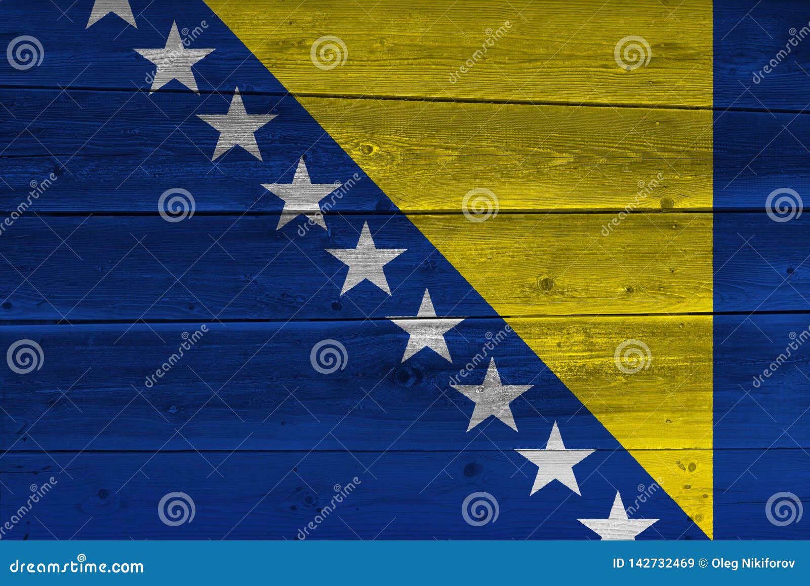 Download Bosnia And Herzegovina Flag Painted On Old Wood Plank Stock Image - Image of flag, bosnian ...