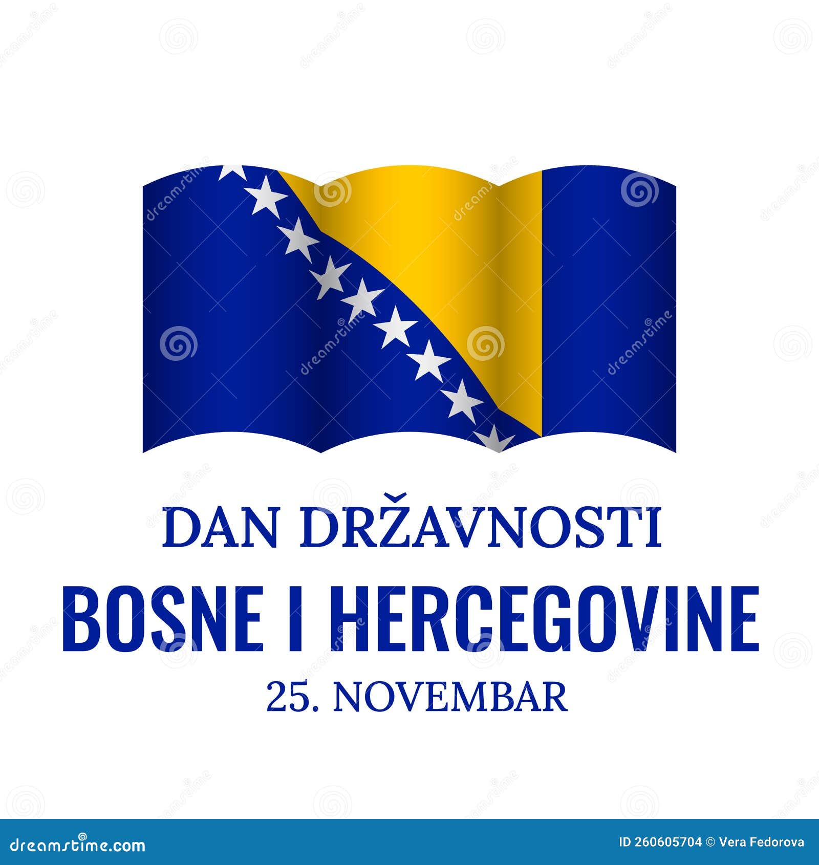 Bosnia and Herzegovina Statehood Day Typography Poster in Bosnian