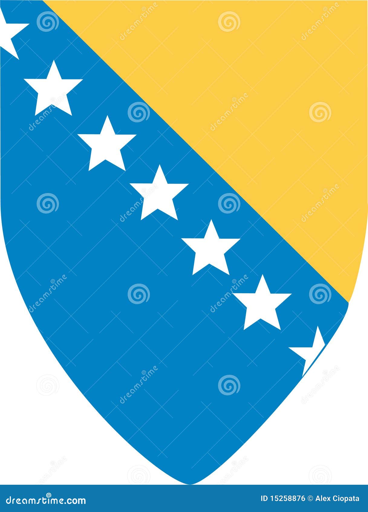 Bosnien - herzegovina. Arms white för den Bosnienlagherzegovina illustrationen isolerad vektorn