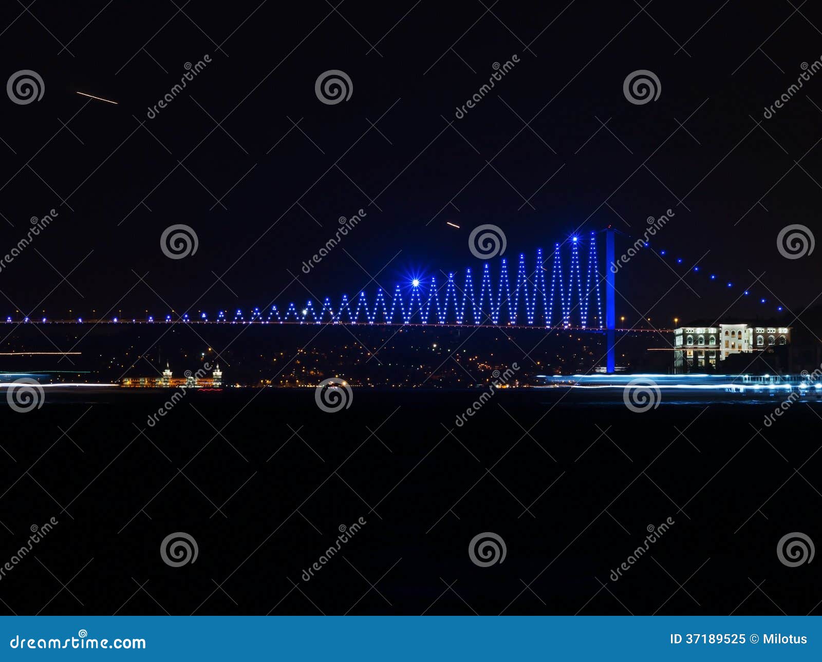 bosphorus bridge at night