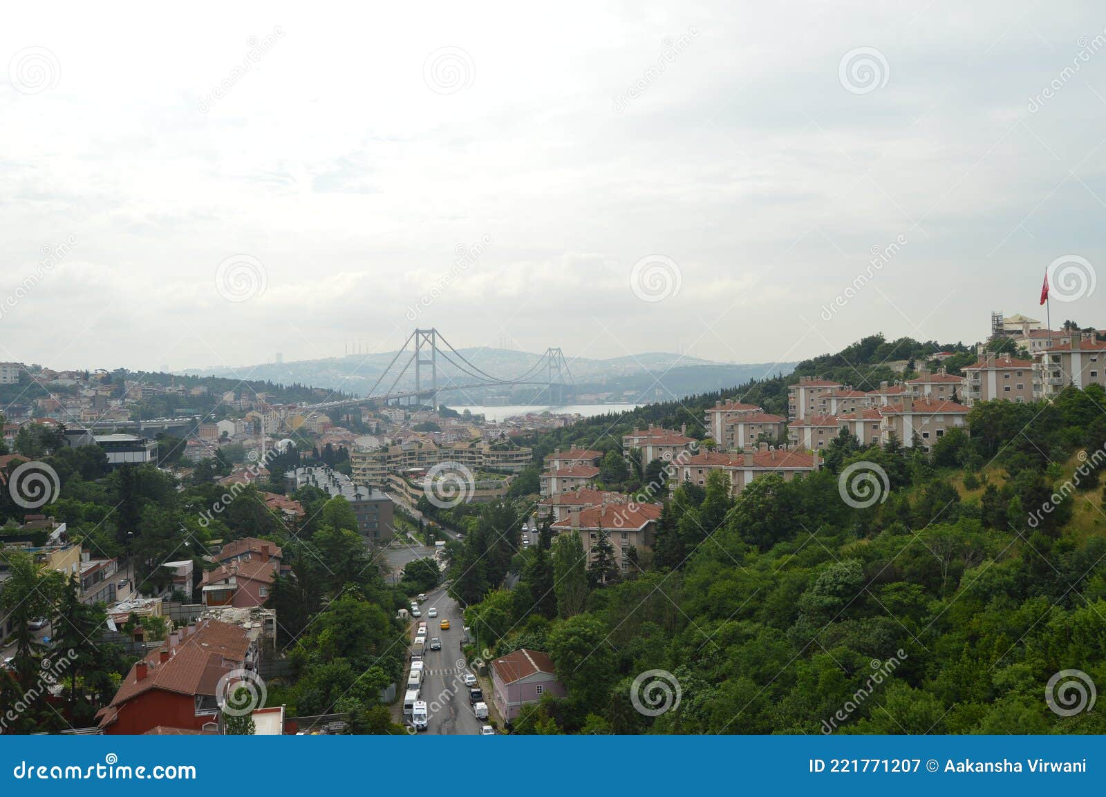 istanbulÃ¢â¬â¢s bosphorus bridge with city view