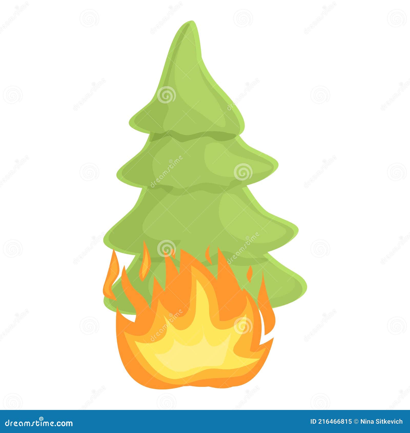 Bosque Fuego árbol Icono Dibujo Animado Estilo Ilustración del Vector -  Ilustración de color, abeto: 216466815