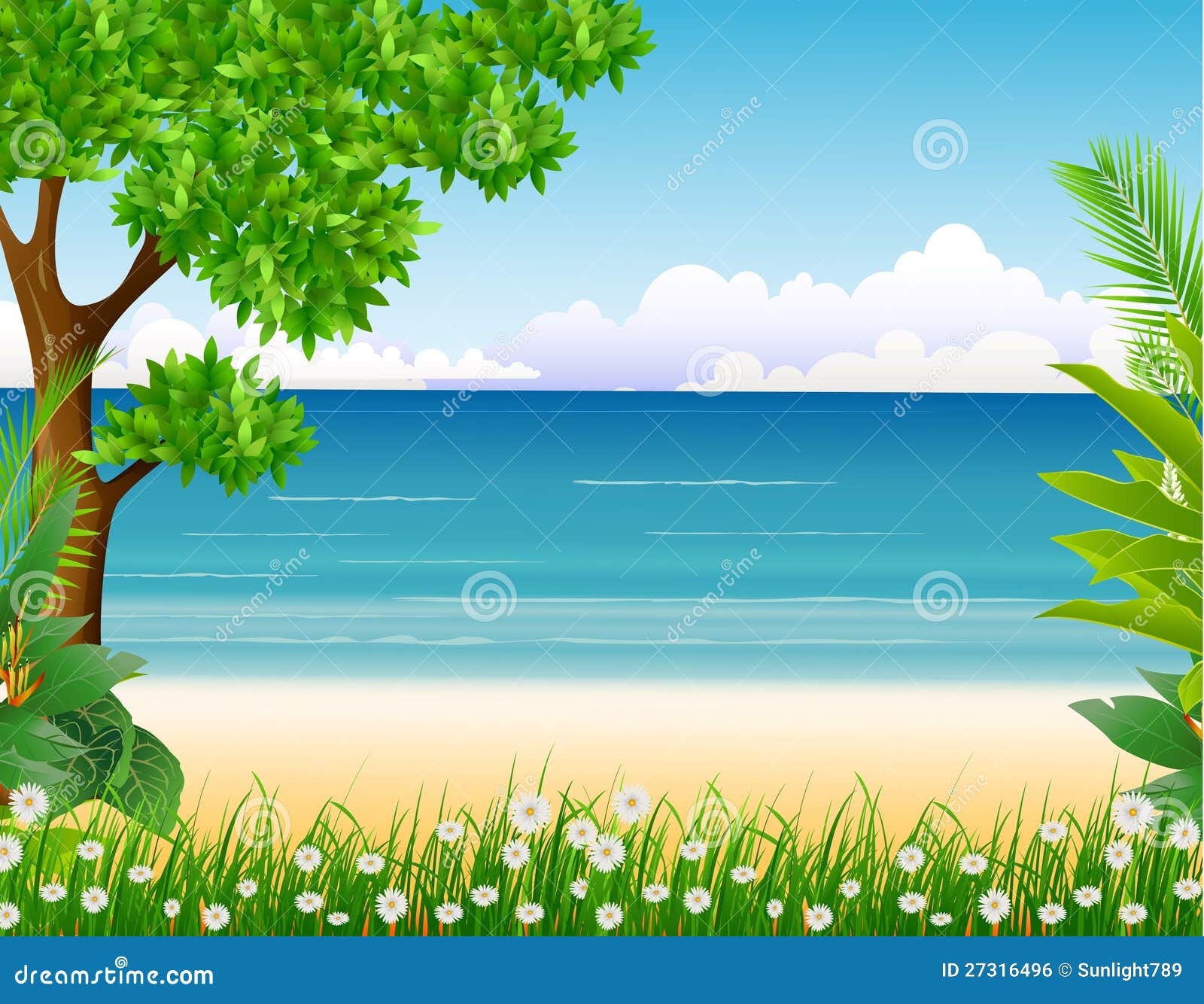 Bosque Tropical De La Belleza Con El Fondo De La Playa Stock de ilustración - Ilustración de fondo, marejada: 27316496 Bosque Tropical De La Belleza Con El Fondo De La Playa Stock de ilustración - Ilustración de fondo, marejada: 27316496