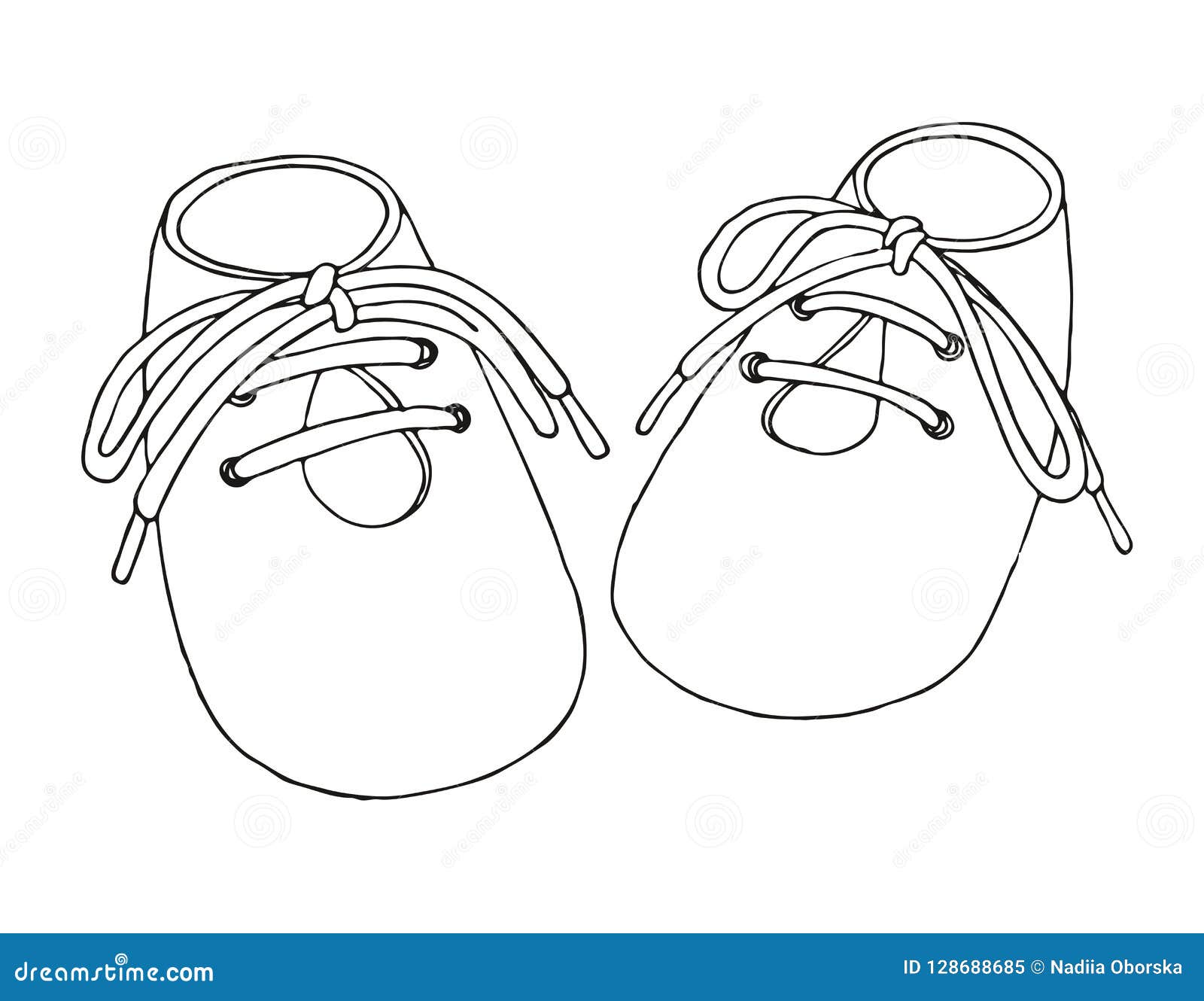 Bosquejo De Los Zapatos Para El Bebé Un Par Zapatos Aislados Un Fondo Ilustración Del Vector Stock de ilustración - Ilustración manera, fondo: 128688685