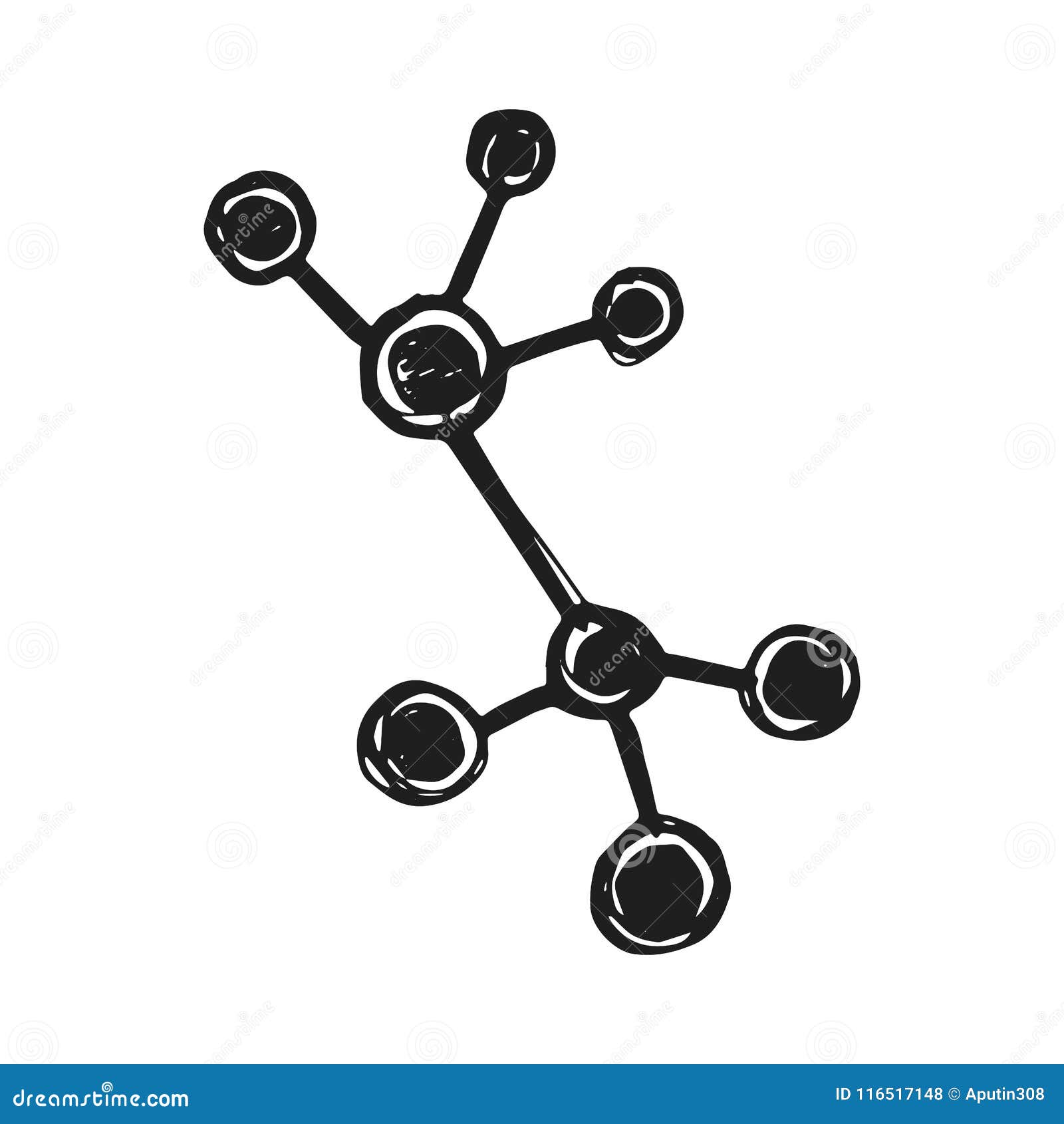 Bosquejo Del Vector Del Icono De La Molécula Dibujo Aislado Mano  Ilustración del Vector - Ilustración de vector, molecular: 116517148