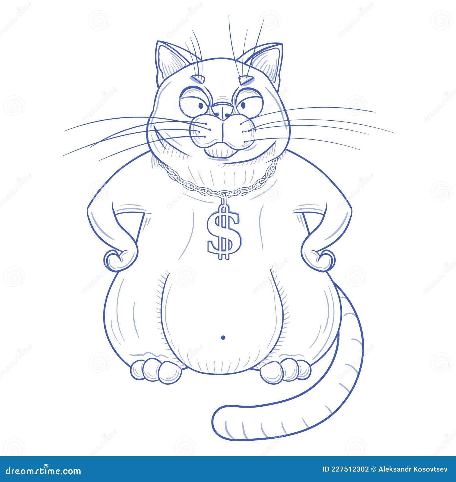 Angry cat hands on hips stock vector. Illustration of bandit - 227512302