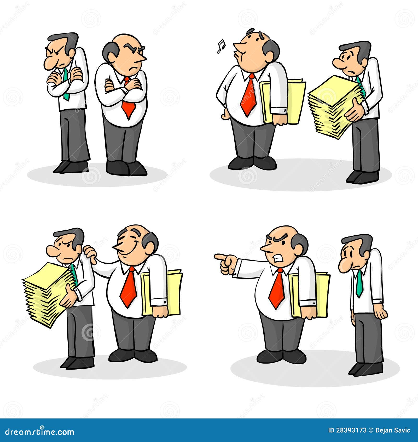 Boss and employee stock illustration. Illustration of cartoon - 28393173