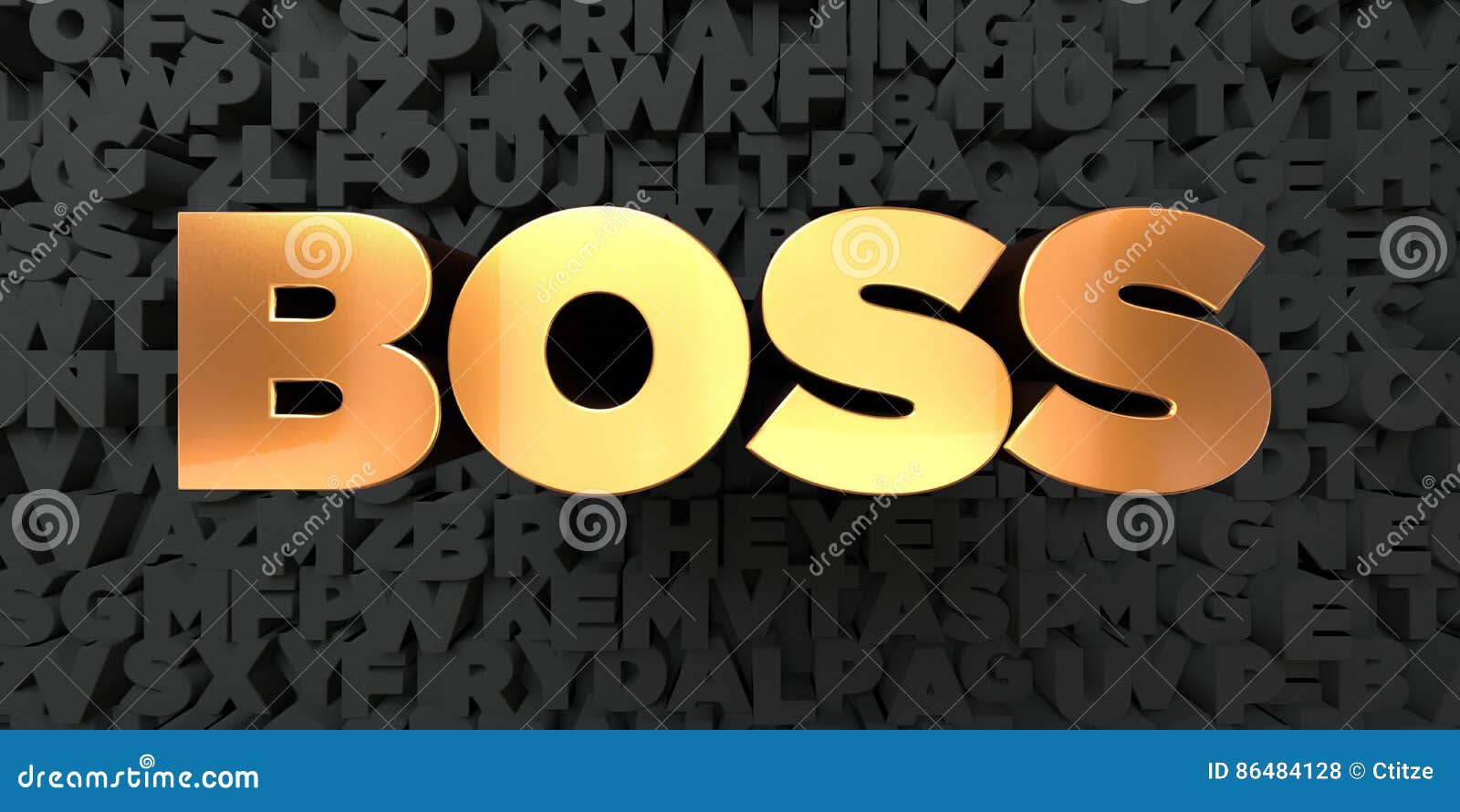 barbering dans importere Boss - Gold Text on Black Background - 3D Rendered Royalty Free Stock  Picture Stock Illustration - Illustration of main, alphabet: 86484128