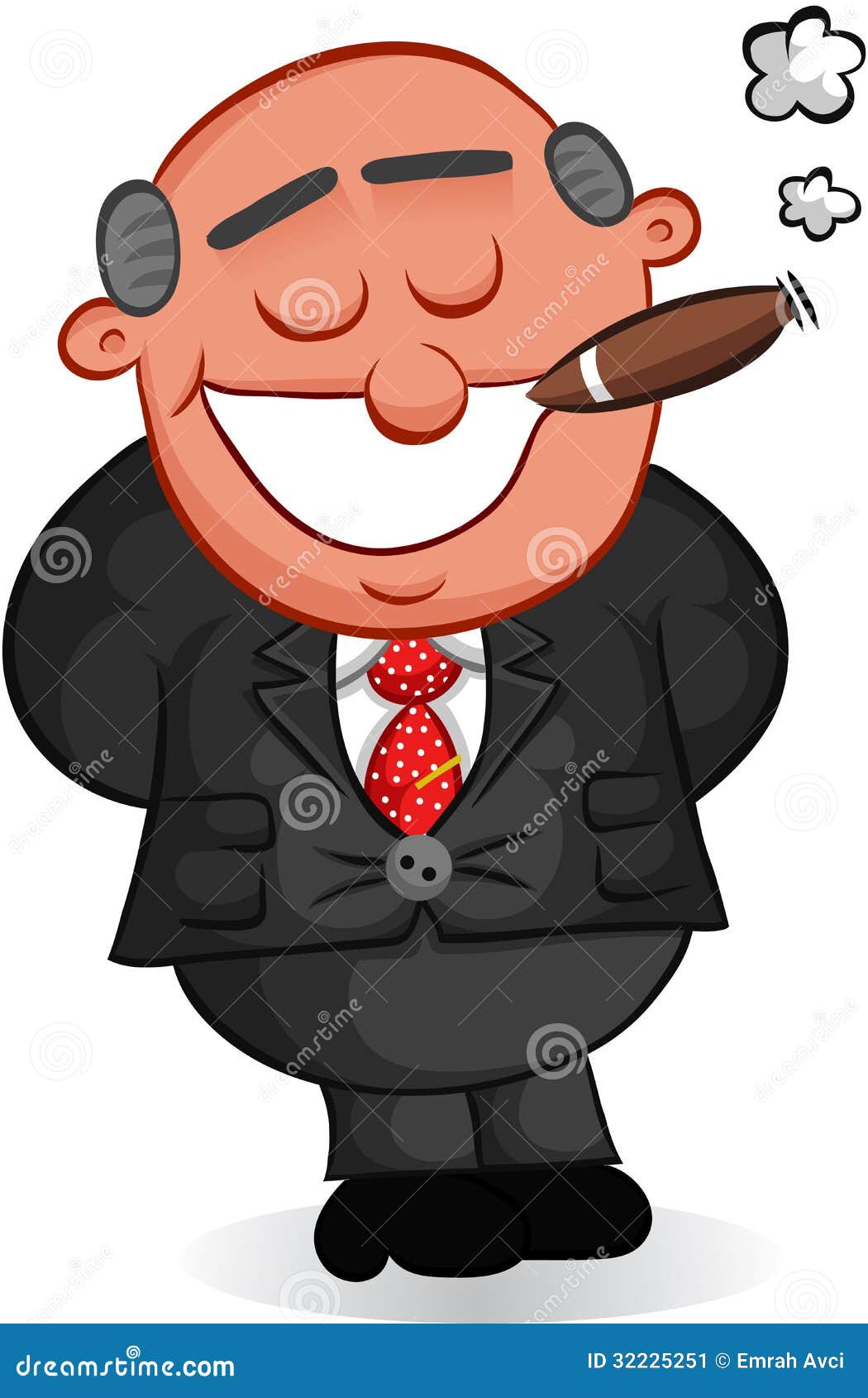 Boss Man Smoking Cigar stock vector. Illustration of delighted - 32225251