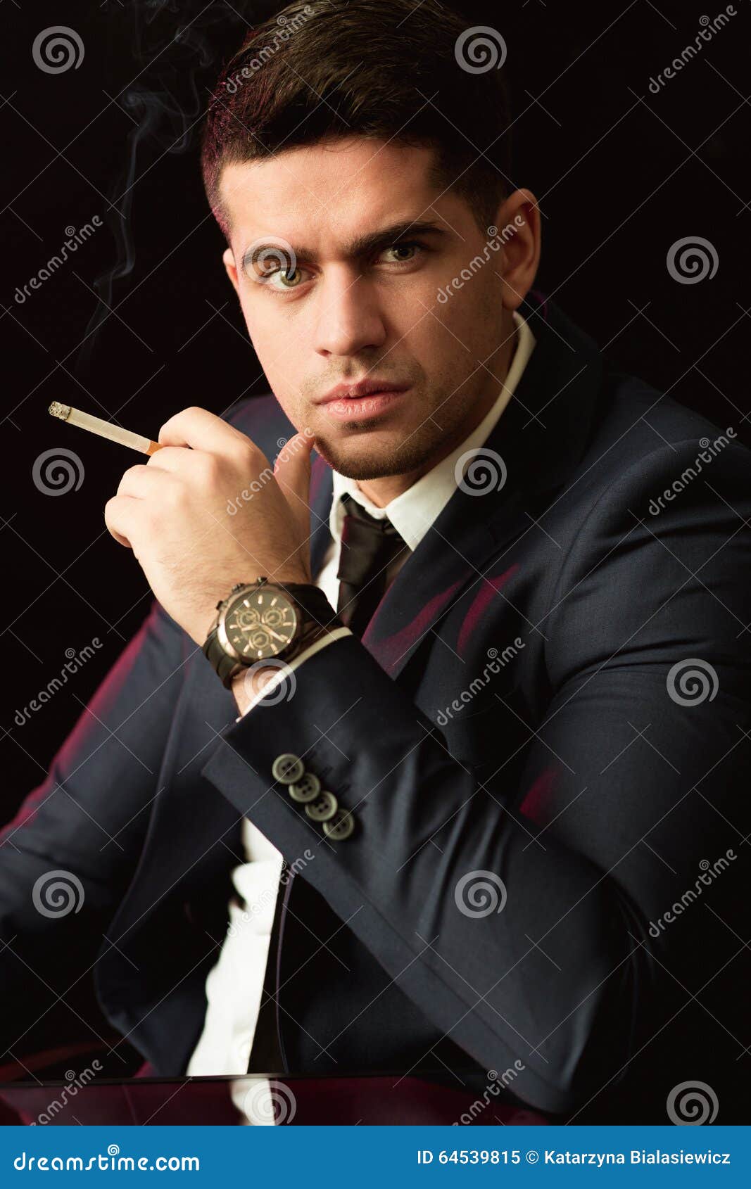 Boss smoking cigarette stock image. Image of argue, authority 64539815