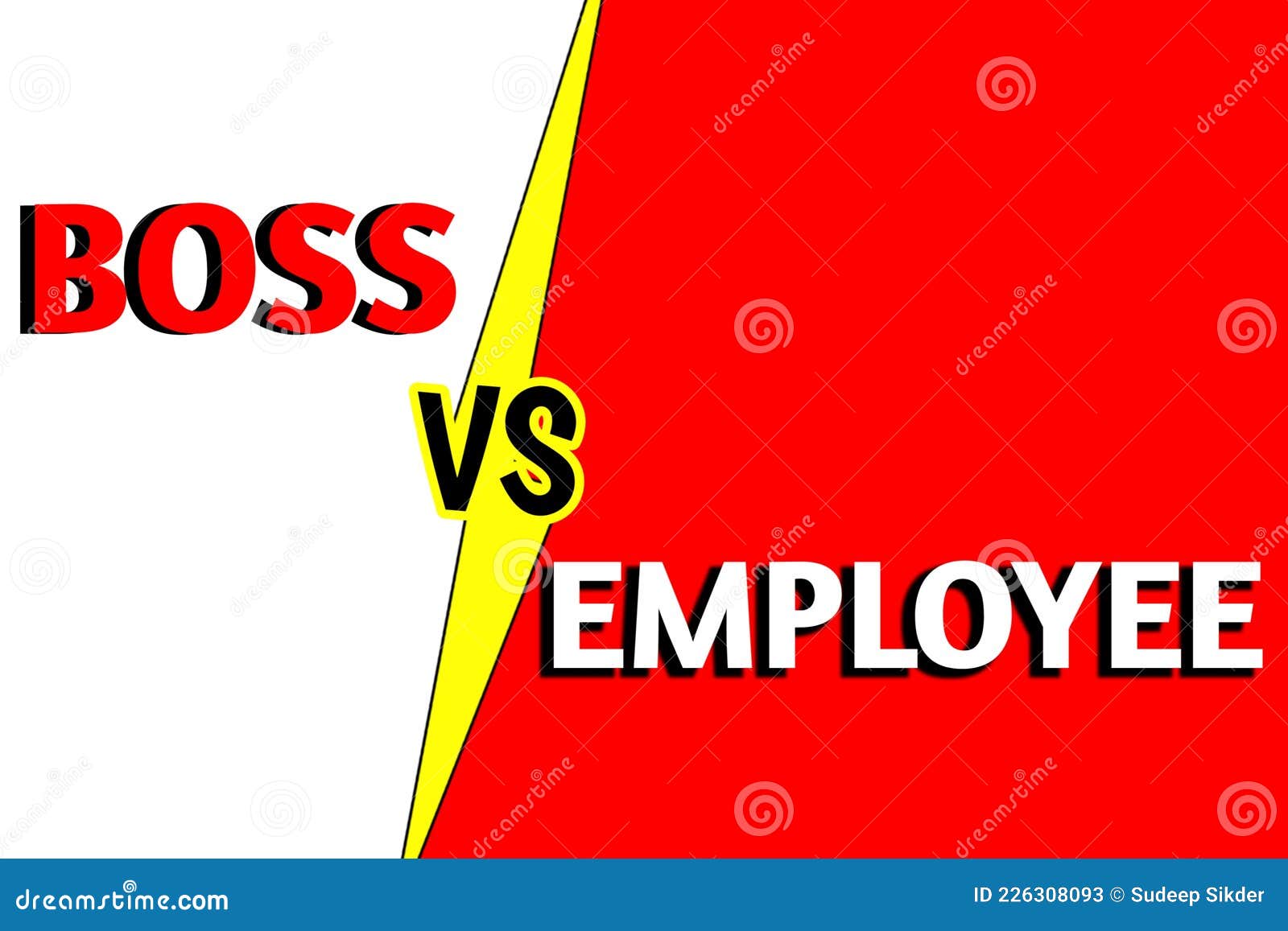 Boss Vs Employee. Illustration for Boss and Employee S Conflict