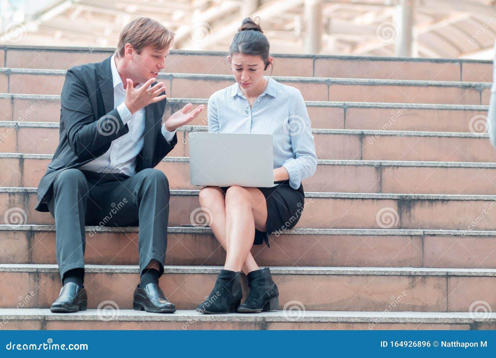 the boss was harshly accusing his secretary his boss was not happy because his secretary had made a mistake