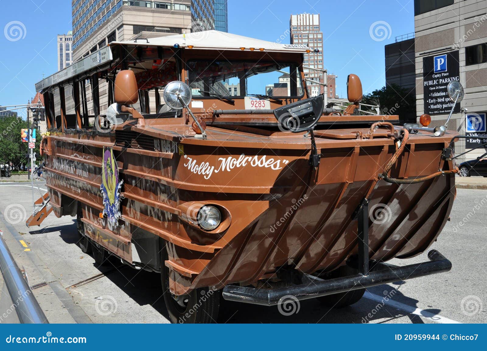  II vehicle used as a touristic bus for a land and sea tour in Boston