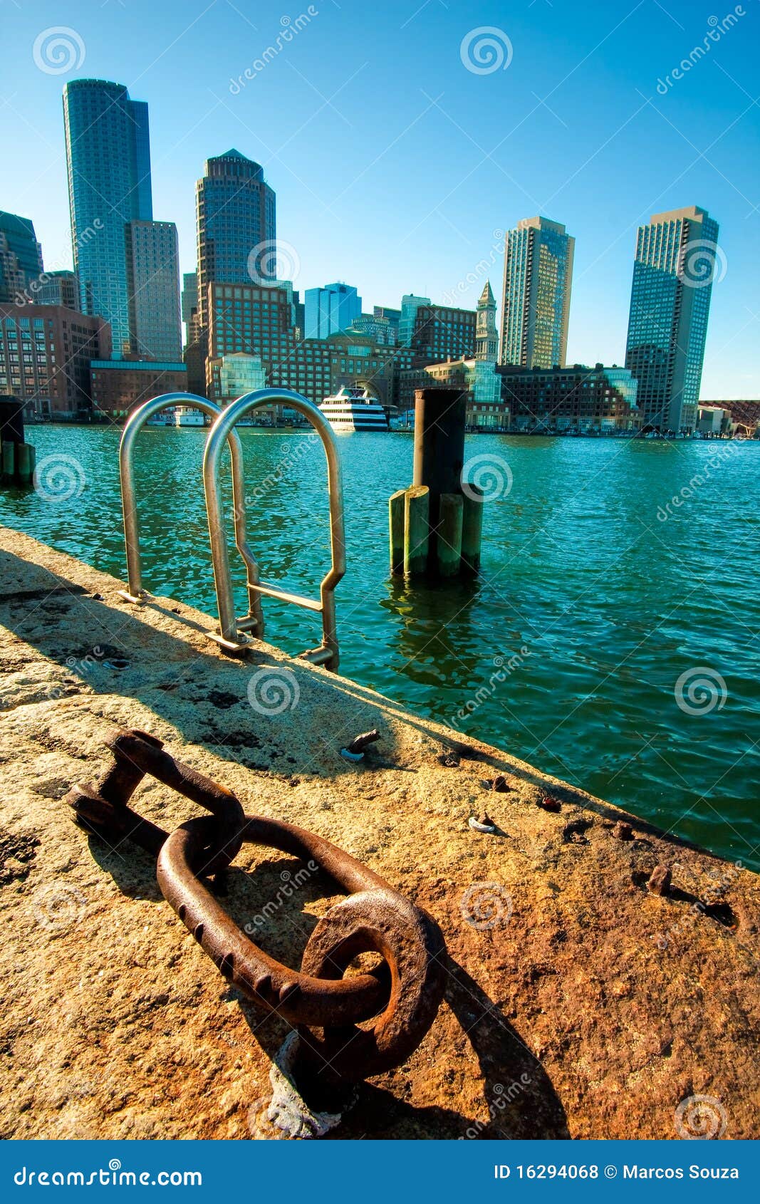 Boston Harbor stock photo. Image of famous, estate, metropolis 16294068