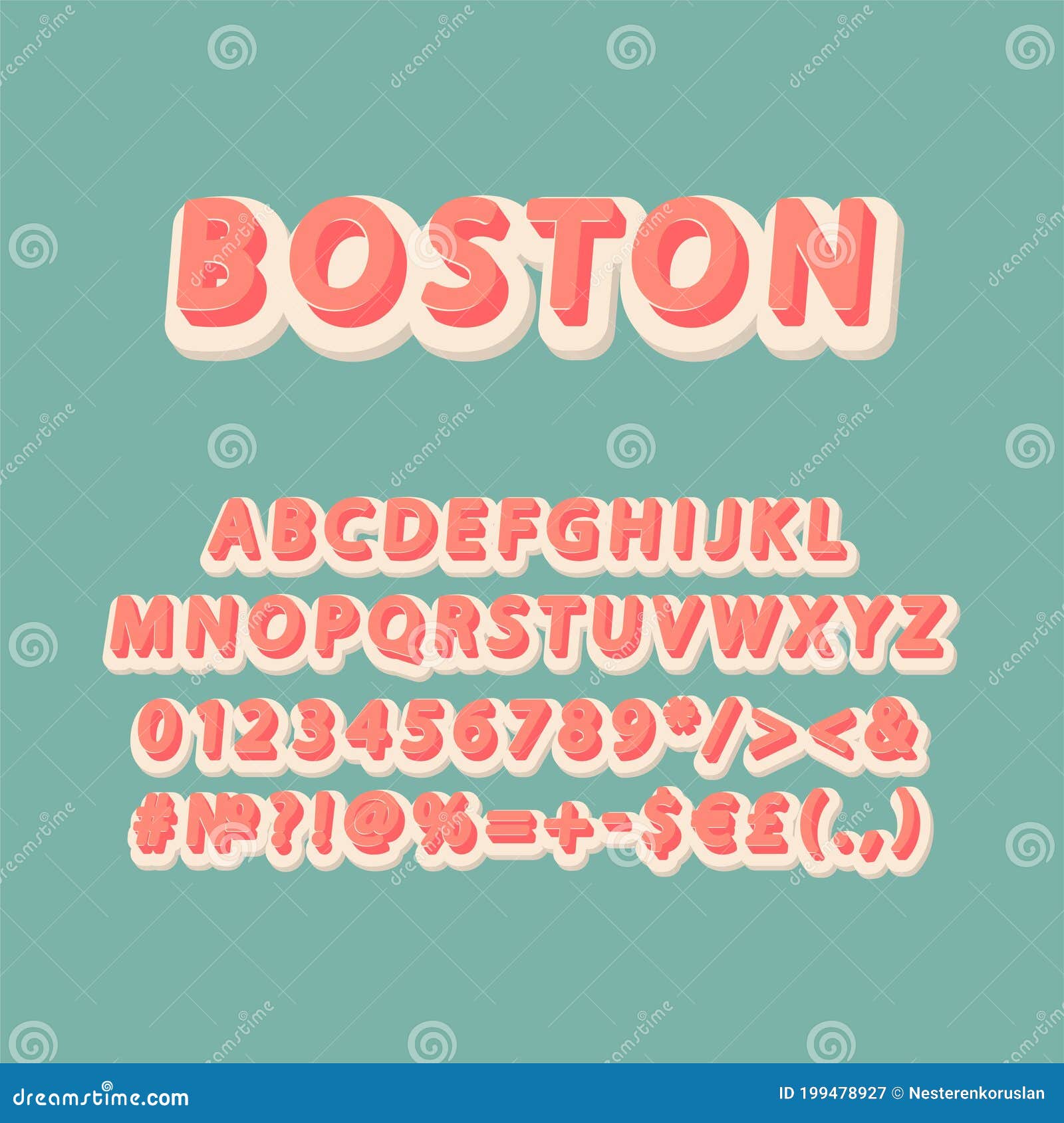 Boston Font Vector Stock Illustrations – 168 Boston Font Vector