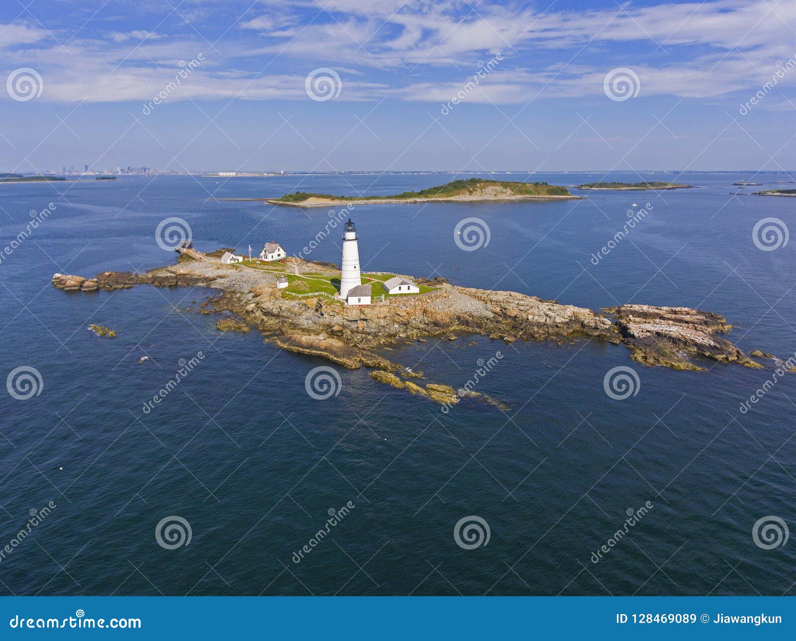 boston lighthouse in boston harbor, massachusetts, usa