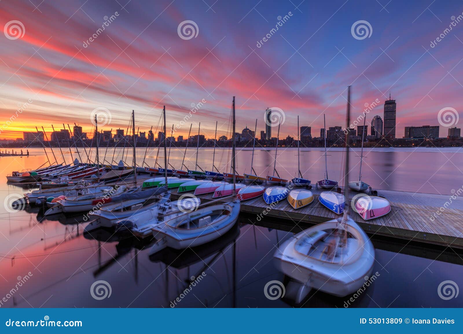 boston skyline at dawn