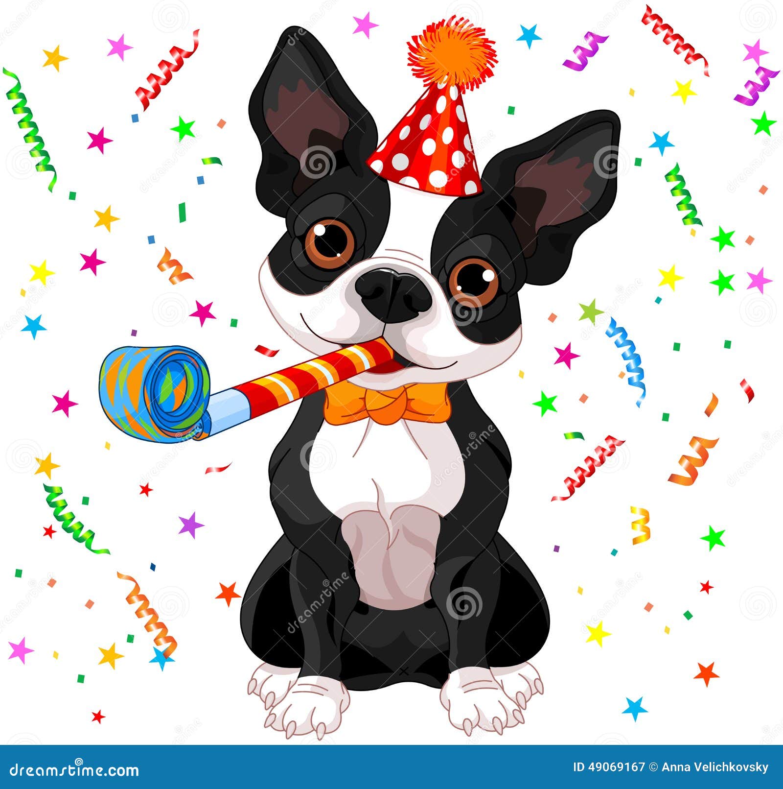 Boston Terrier Party Stock Vector - Image: 49069167