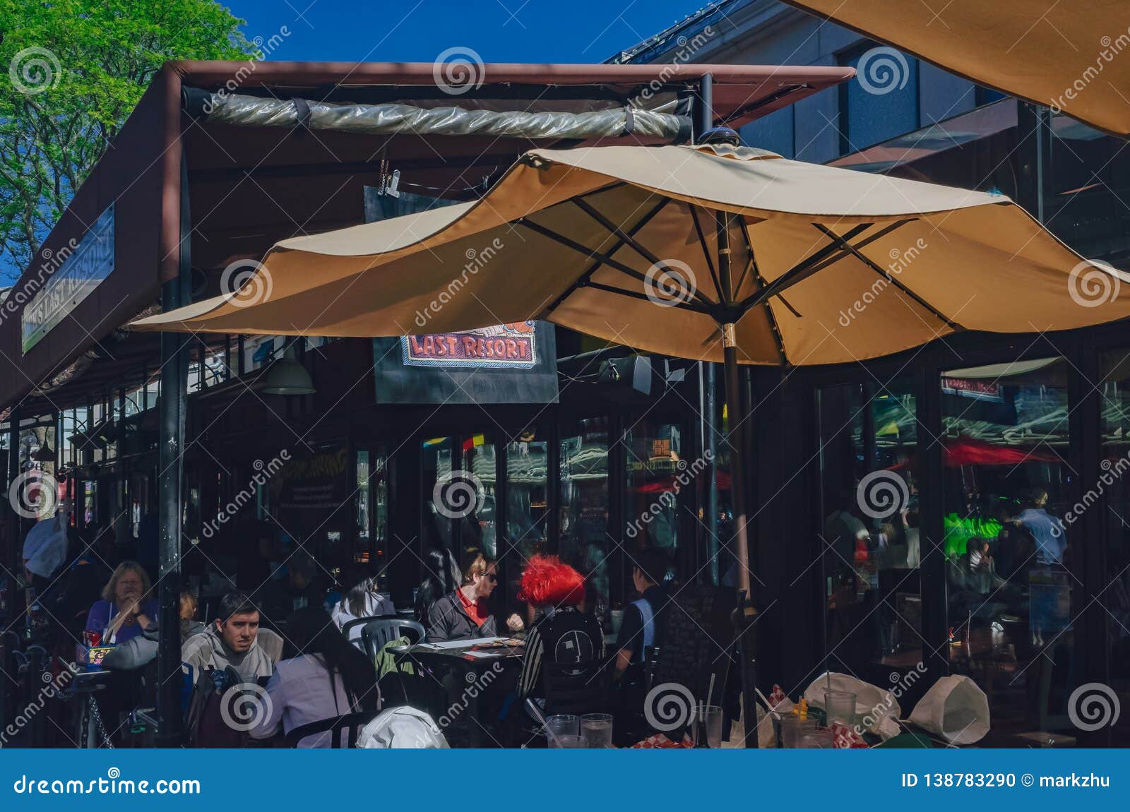 Locals Eating at Restaurants at Quincy Market in Faneuil Hall