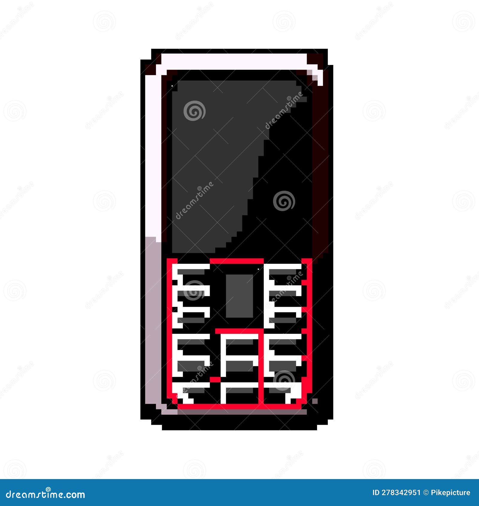 Celular de pixel art com ícone de vetor de ícone de música para