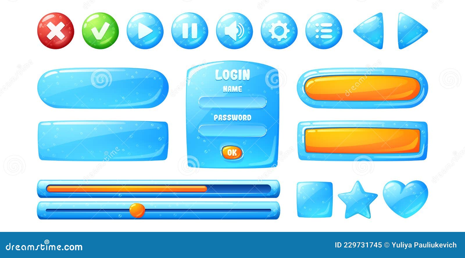 Botões de ícone para design de interface de jogo e aplicativo