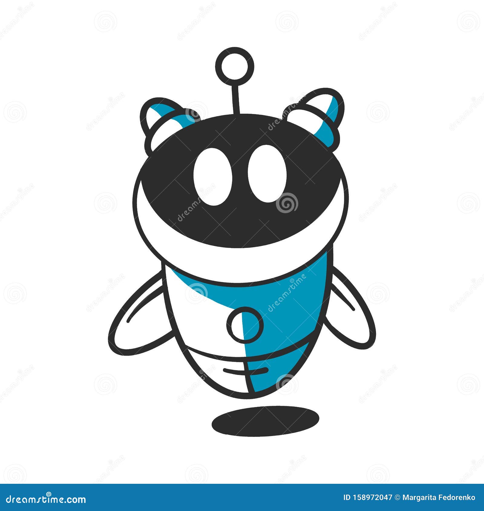 Cute smiling funny robot chat bot Royalty Free Vector Image