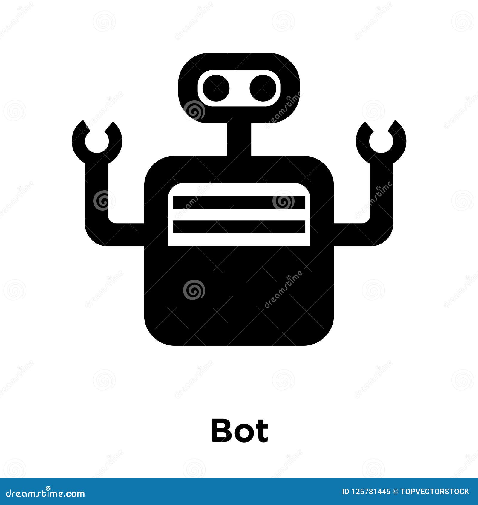 Bot Icon Vector Isolated on White Background, Logo Concept of Bo Stock
