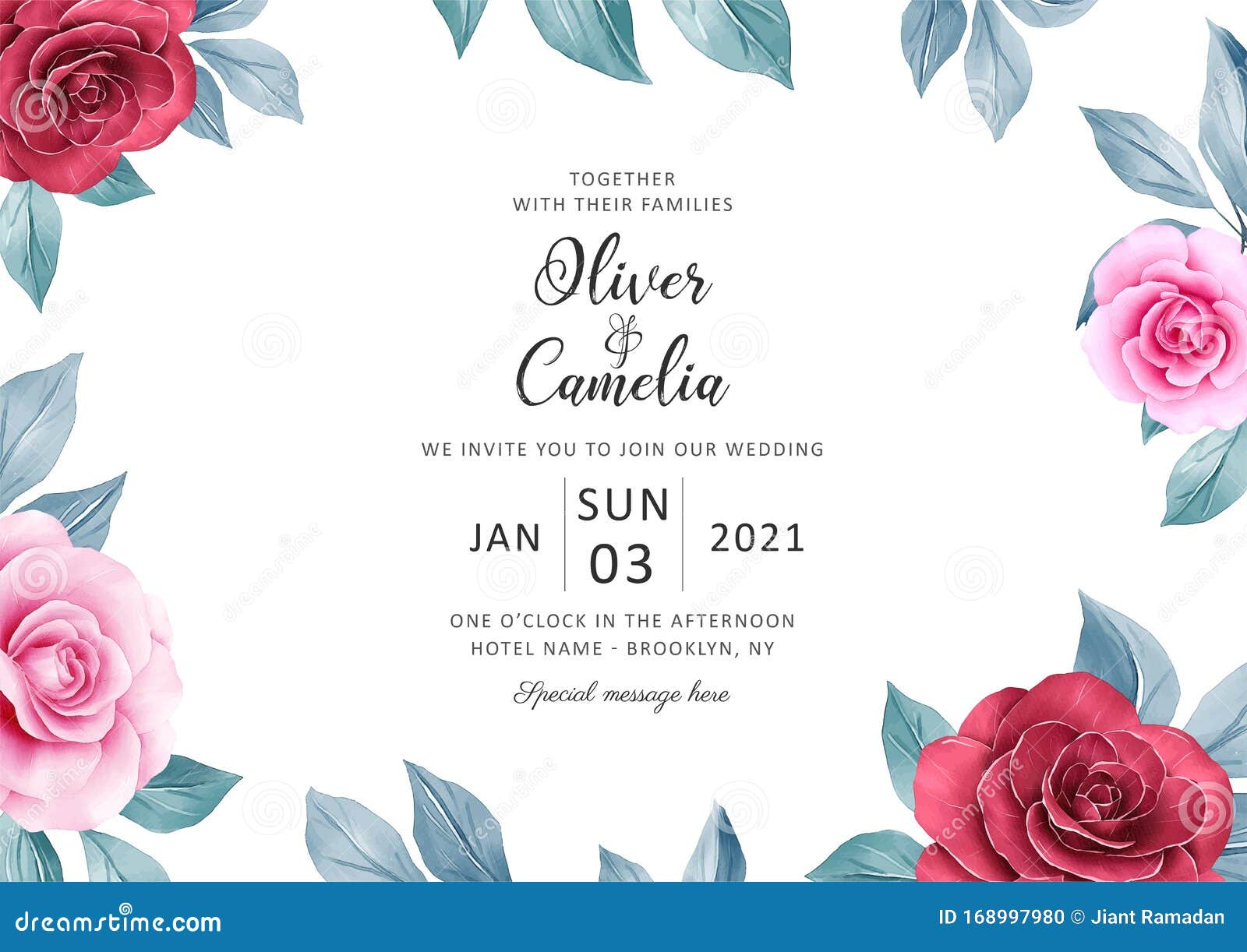 Botanic Background for Wedding Invitation Card Template Multi-purpose. Save  the Date, Invitation, Greeting Card Stock Vector - Illustration of flowers,  beautiful: 168997980