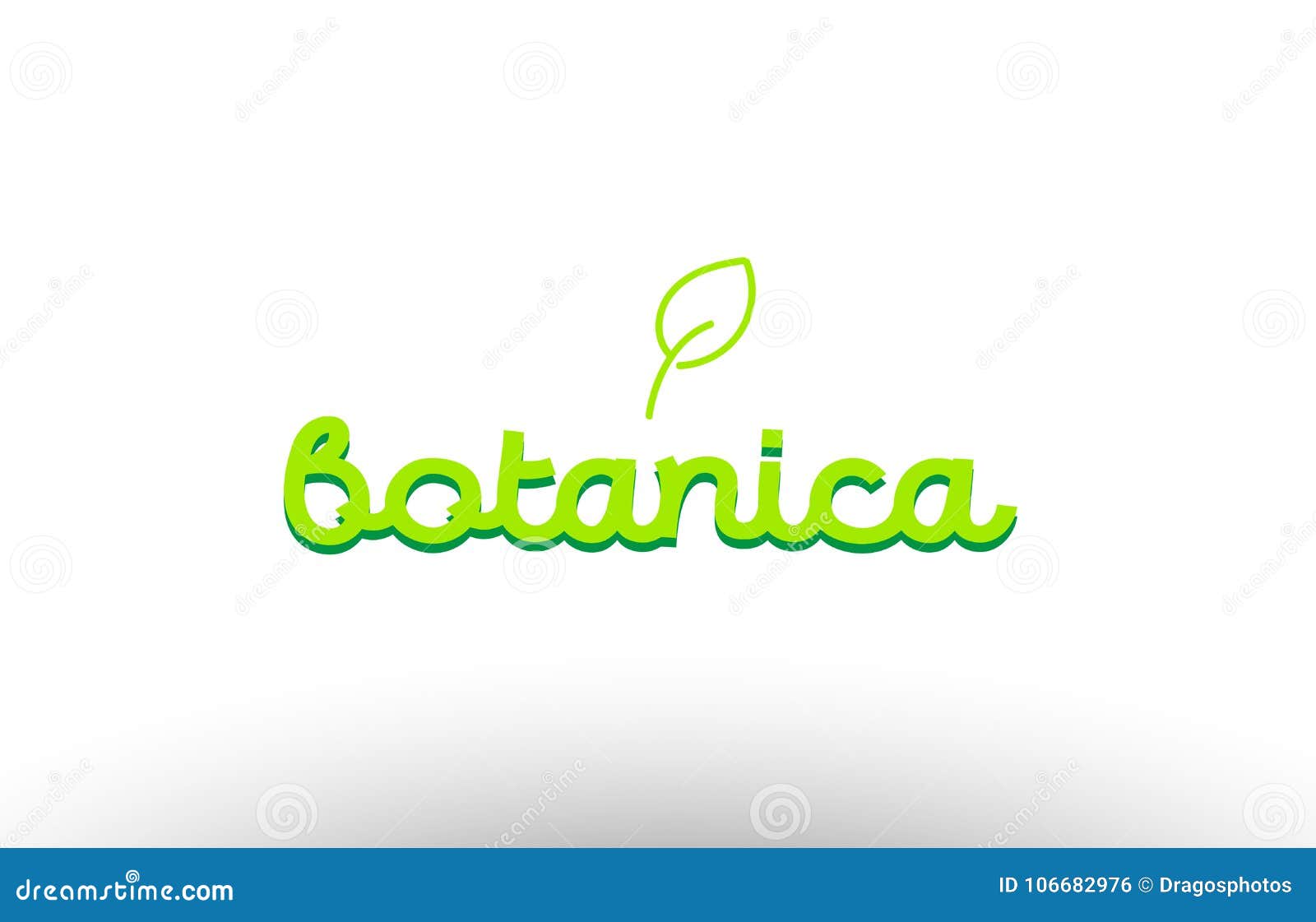 botanica word concept with green leaf logo icon company 