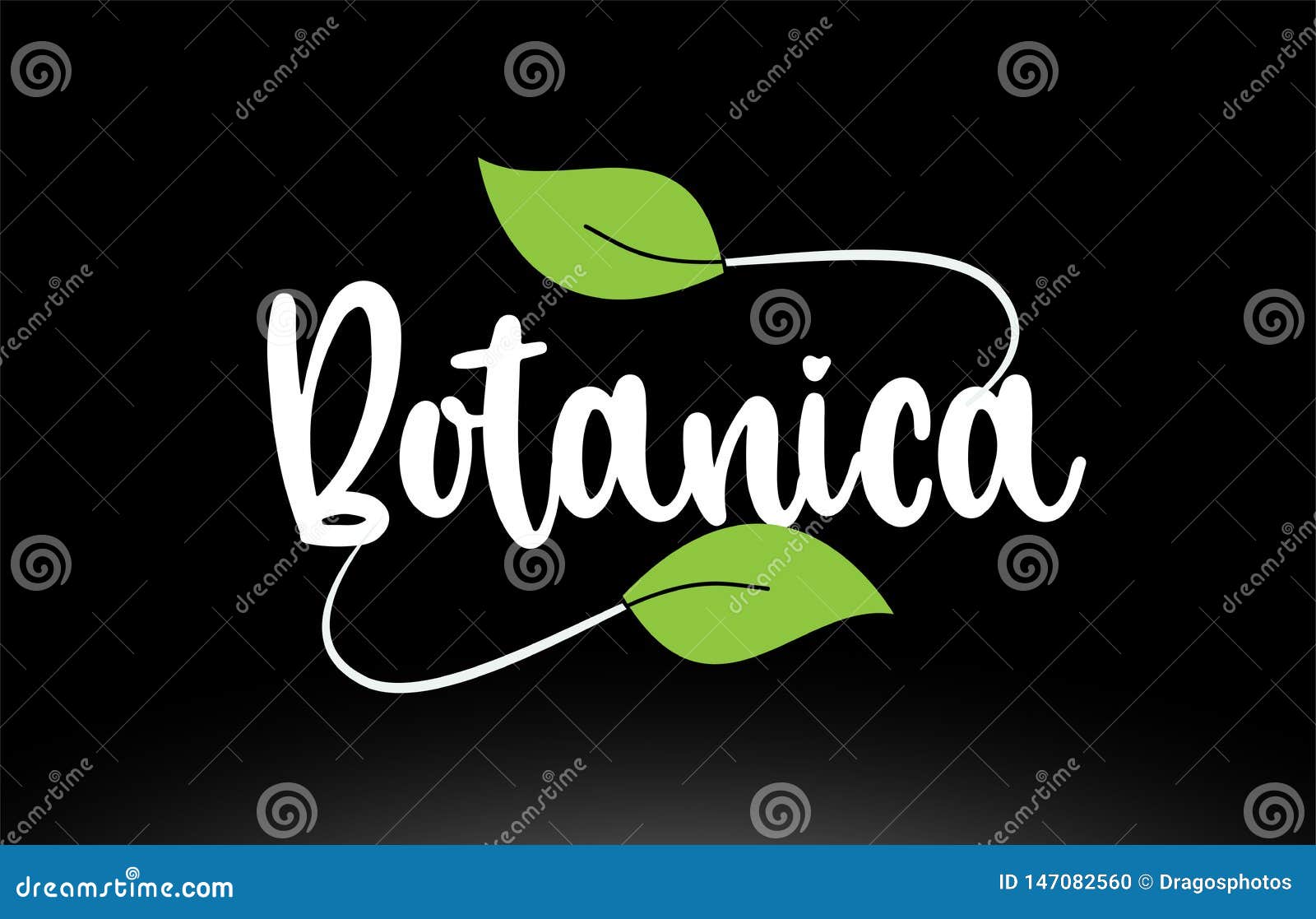 botanica word text with green leaf logo icon 