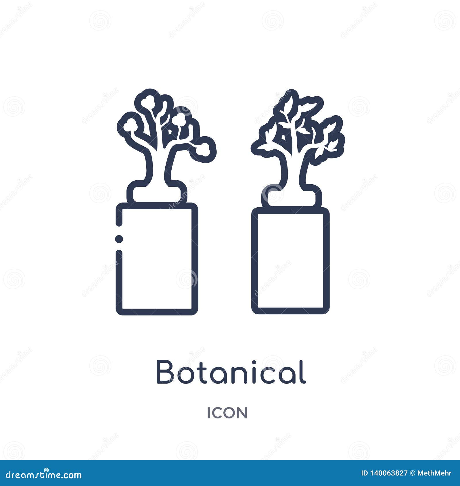 botanical icon from museum outline collection. thin line botanical icon  on white background